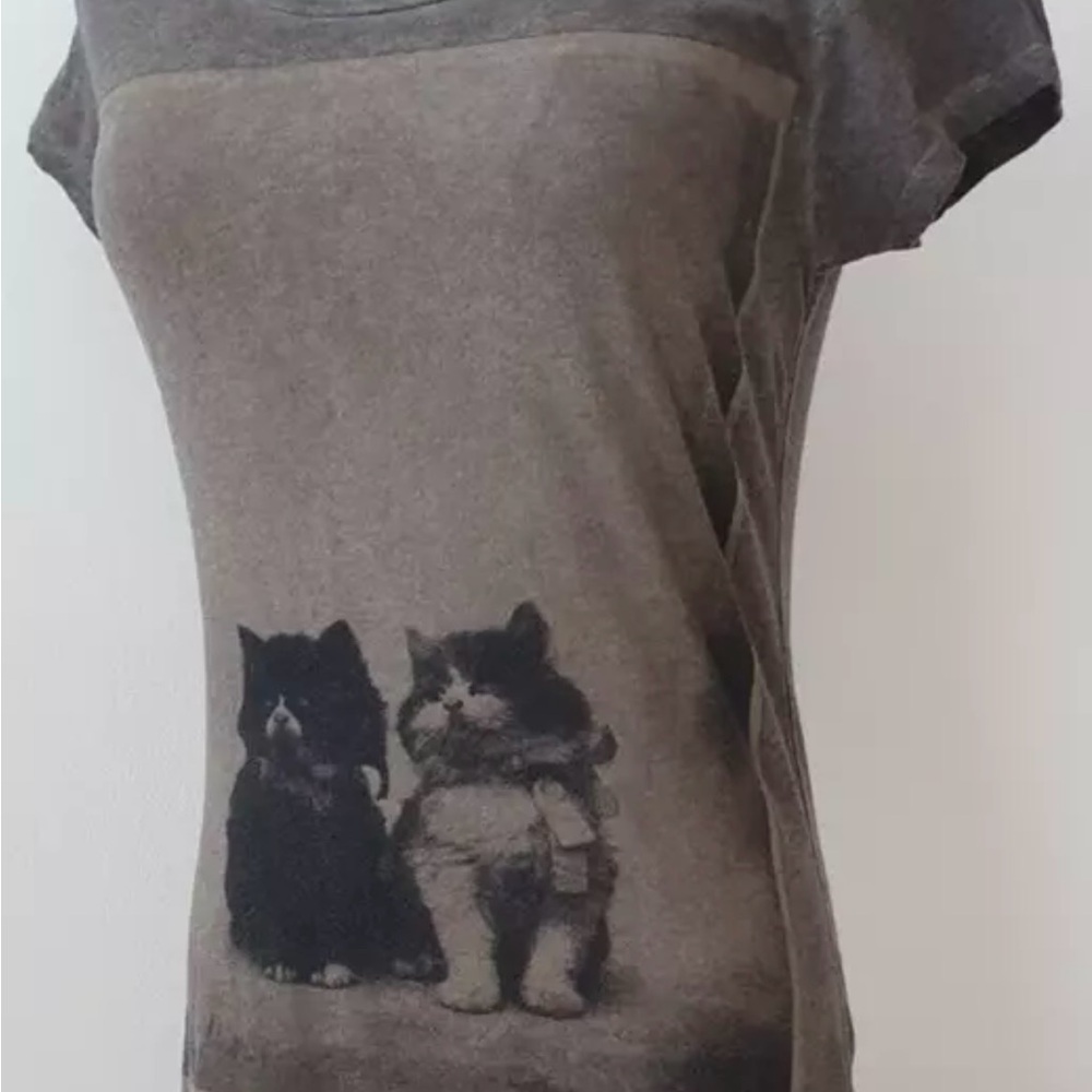 Rare All Saints cat t shirt